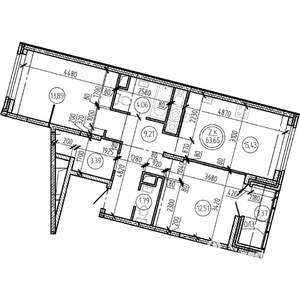 2-к квартира, вторичка, 64м2, 13/16 этаж