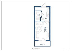 Студия квартира, сданный дом, 20м2, 3/4 этаж