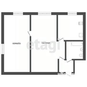 2-к квартира, вторичка, 44м2, 2/4 этаж