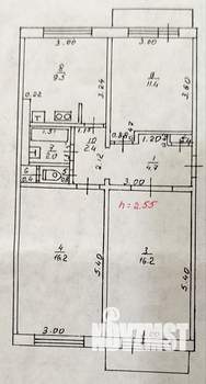 3-к квартира, вторичка, 65м2, 2/5 этаж