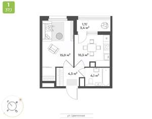 1-к квартира, вторичка, 35м2, 3/18 этаж