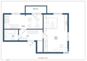 1-к квартира, сданный дом, 42м2, 4/4 этаж