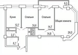 3-к квартира, вторичка, 88м2, 12/16 этаж