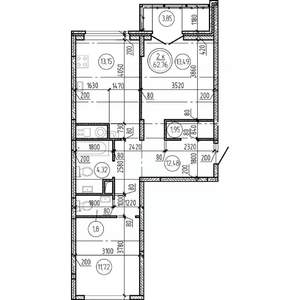 2-к квартира, вторичка, 63м2, 8/16 этаж