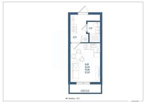 Студия квартира, строящийся дом, 17м2, 1/4 этаж