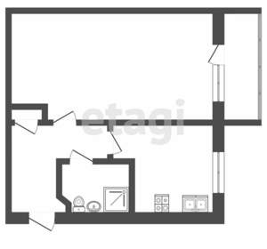 1-к квартира, вторичка, 31м2, 1/5 этаж