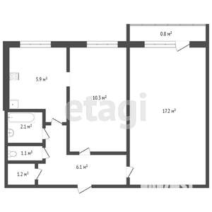 2-к квартира, вторичка, 44м2, 5/5 этаж