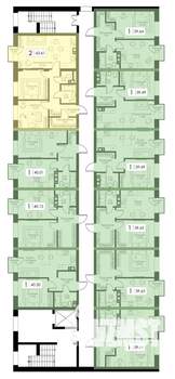 1-к квартира, вторичка, 39м2, 4/4 этаж