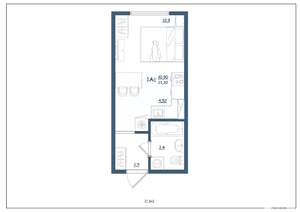 Студия квартира, сданный дом, 21м2, 4/15 этаж