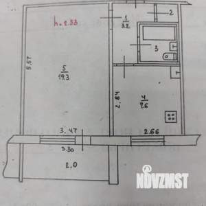 1-к квартира, вторичка, 34м2, 1/9 этаж