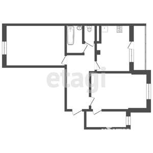 2-к квартира, вторичка, 53м2, 9/9 этаж