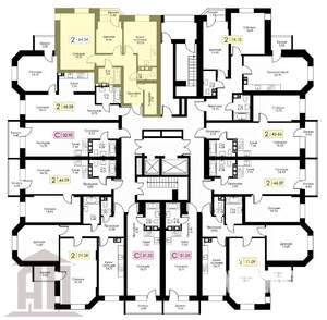 2-к квартира, вторичка, 65м2, 2/17 этаж