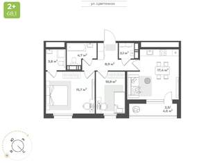 2-к квартира, вторичка, 66м2, 10/16 этаж
