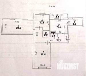 3-к квартира, вторичка, 99м2, 9/10 этаж