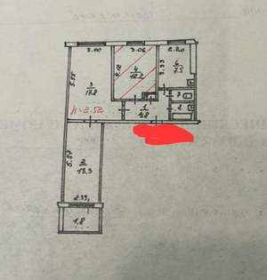 3-к квартира, вторичка, 61м2, 1/9 этаж