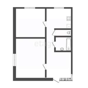 2-к квартира, вторичка, 44м2, 1/2 этаж