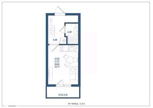 Студия квартира, сданный дом, 20м2, 4/4 этаж