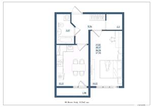 1-к квартира, сданный дом, 38м2, 12/18 этаж