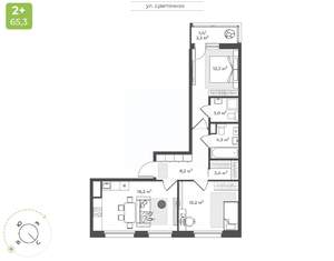 2-к квартира, строящийся дом, 63м2, 8/17 этаж