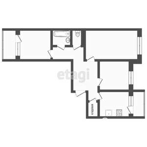 3-к квартира, вторичка, 72м2, 9/9 этаж