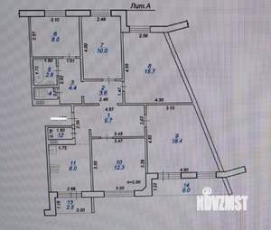 5-к квартира, вторичка, 95м2, 2/9 этаж