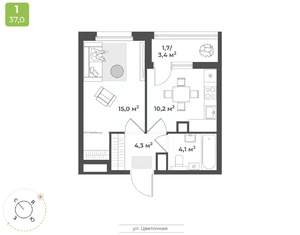 1-к квартира, вторичка, 35м2, 16/18 этаж