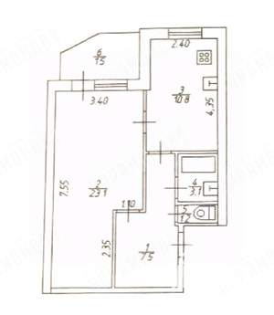 1-к квартира, вторичка, 47м2, 8/9 этаж