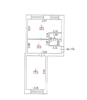 1-к квартира, вторичка, 48м2, 1/5 этаж