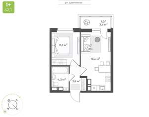 1-к квартира, вторичка, 40м2, 15/16 этаж