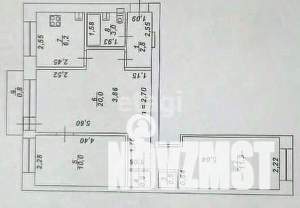 3-к квартира, вторичка, 54м2, 2/4 этаж