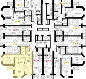 2-к квартира, вторичка, 73м2, 14/17 этаж