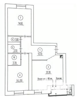 3-к квартира, вторичка, 86м2, 2/10 этаж