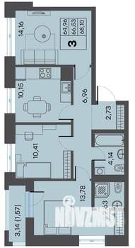 3-к квартира, вторичка, 64м2, 8/9 этаж