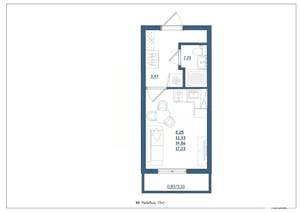 Студия квартира, сданный дом, 17м2, 1/4 этаж