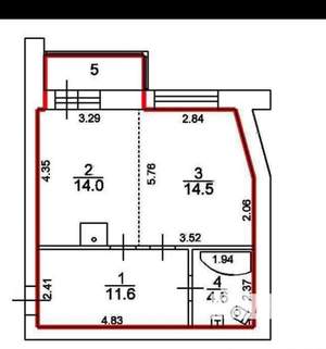 1-к квартира, вторичка, 45м2, 11/12 этаж