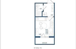 Студия квартира, сданный дом, 17м2, 3/4 этаж