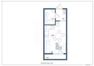 Студия квартира, сданный дом, 22м2, 5/18 этаж