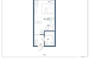 Студия квартира, сданный дом, 21м2, 4/15 этаж