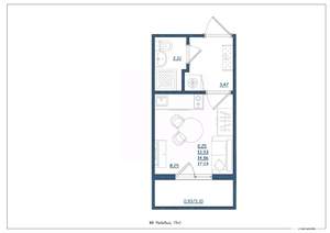 Студия квартира, сданный дом, 17м2, 2/4 этаж