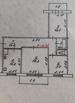 3-к квартира, вторичка, 69м2, 6/9 этаж