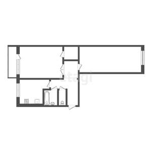 2-к квартира, вторичка, 44м2, 1/5 этаж