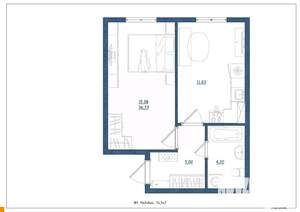 1-к квартира, сданный дом, 36м2, 2/4 этаж
