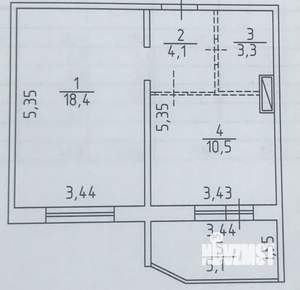 1-к квартира, вторичка, 41м2, 13/16 этаж