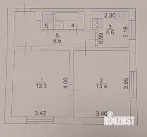 2-к квартира, вторичка, 41м2, 1/3 этаж