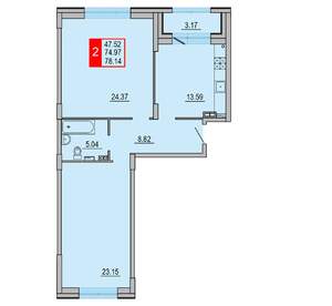 2-к квартира, вторичка, 78м2, 2/8 этаж