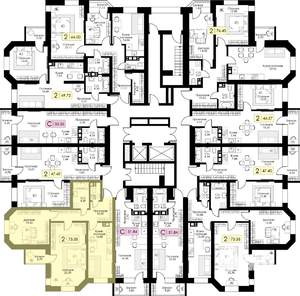 2-к квартира, вторичка, 73м2, 16/17 этаж