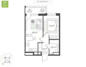 1-к квартира, вторичка, 40м2, 9/10 этаж