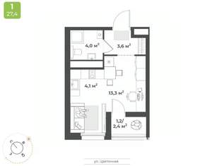 Студия квартира, вторичка, 26м2, 15/17 этаж