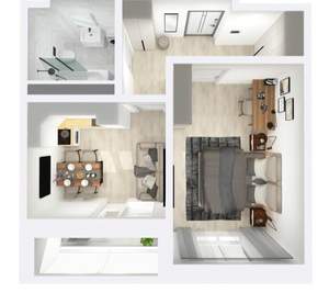 1-к квартира, сданный дом, 47м2, 9/22 этаж