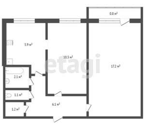 2-к квартира, вторичка, 44м2, 5/5 этаж